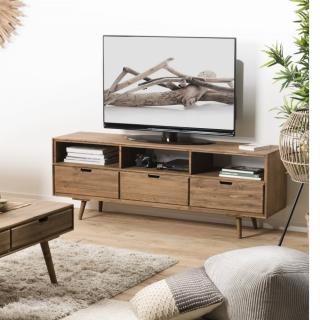 Meuble TV scandinave  3 Tiroirs ANDY En Bois sapin